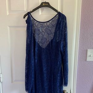 XL  navy blue lace dress kardashian kollection